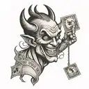 devil with money make it more innocent  tattoo design idea