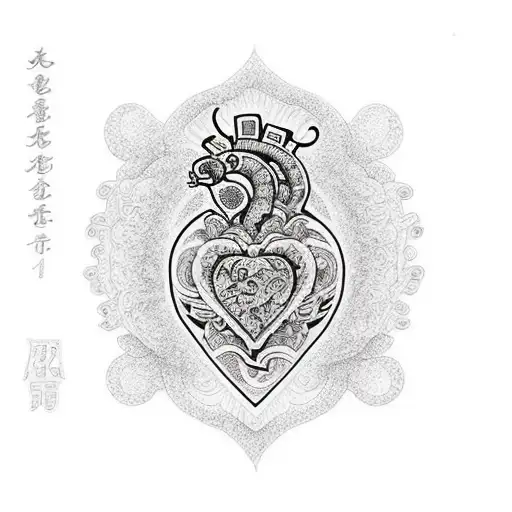 Heart tattoo design idea
