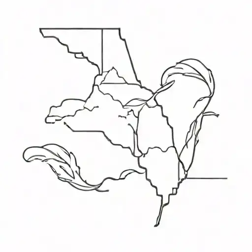 Florida state outline tattoo design idea