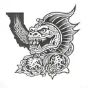 Florida state outline tattoo design idea