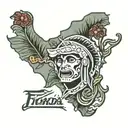 Florida state outline tattoo design idea