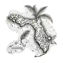 Florida state outline tattoo design idea