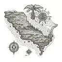 Florida state outline tattoo design idea