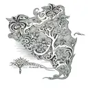 Florida state outline tattoo design idea