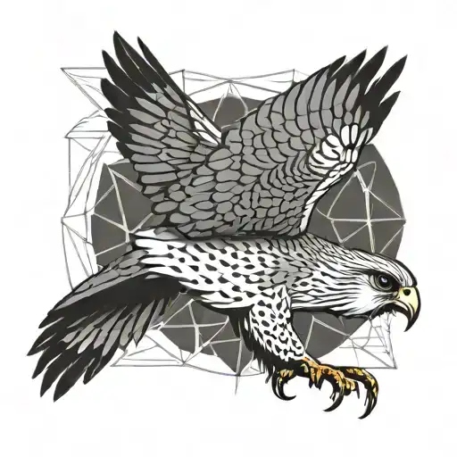 kestrel with talons about to catch a prey tattoo design idea