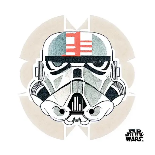 Darth Vader from Star wars in an upper body bust with the Death Star in Profile behind and a flight of TIE fighters  tattoo design idea