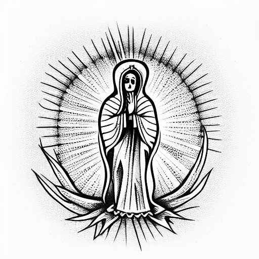  virgin of Guadalupe skeleton  tattoo design idea