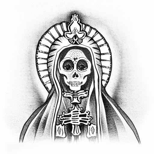  virgin of Guadalupe skeleton  tattoo design idea
