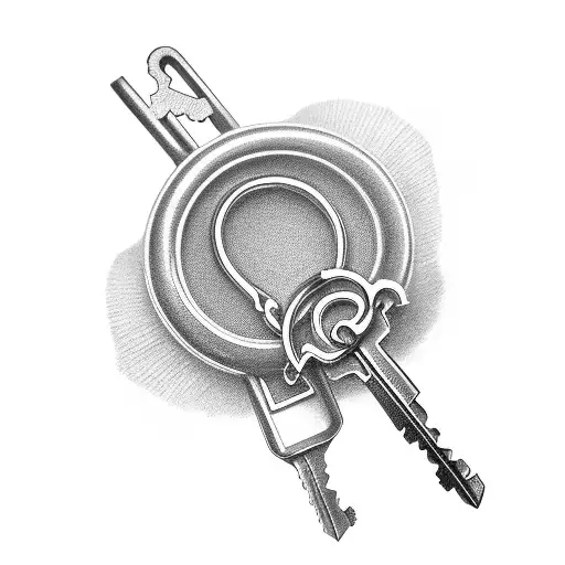 Matthew 16:19 wrapped around vintage keys tattoo design idea