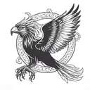 sexy griffon flying tattoo design idea
