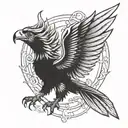 sexy griffon flying tattoo design idea