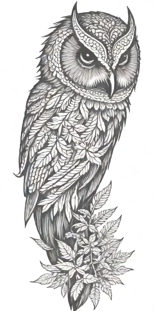 forest, feathers falling tattoo design idea