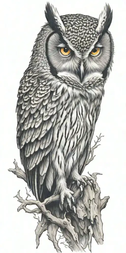 owl head tattoo design idea