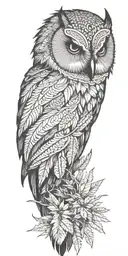 forest, feathers falling tattoo design idea
