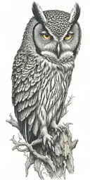 owl head tattoo design idea