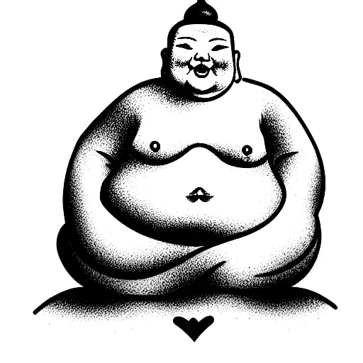 Fat Buddha tattoo design idea