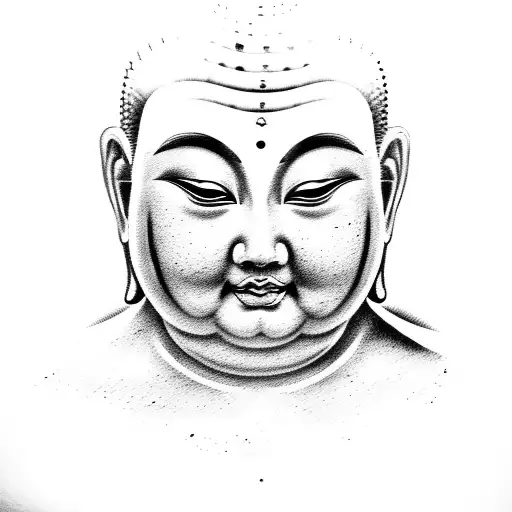 Fat Buddha tattoo design idea