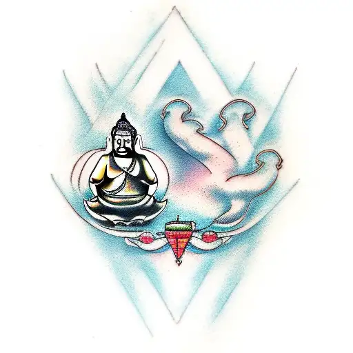 Fat Buddha tattoo design idea