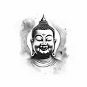 Fat Buddha tattoo design idea