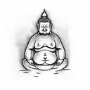 Fat Buddha tattoo design idea