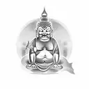 Fat Buddha tattoo design idea