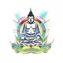 Fat Buddha tattoo design idea