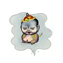 Fat Buddha tattoo design idea