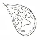 Paw Print with a name Ben tattoo design idea