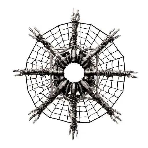 spider with around it the judgement chain of Kurapika from the anime HunterxHunter  tattoo design idea