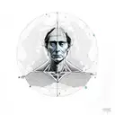 vetruvian man + pale blue dot by Carl Sagan tattoo design idea