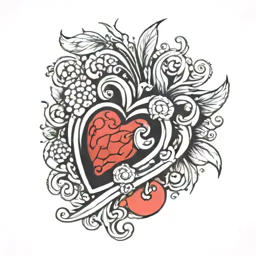 Amelia, heart, thumbprint  tattoo design idea