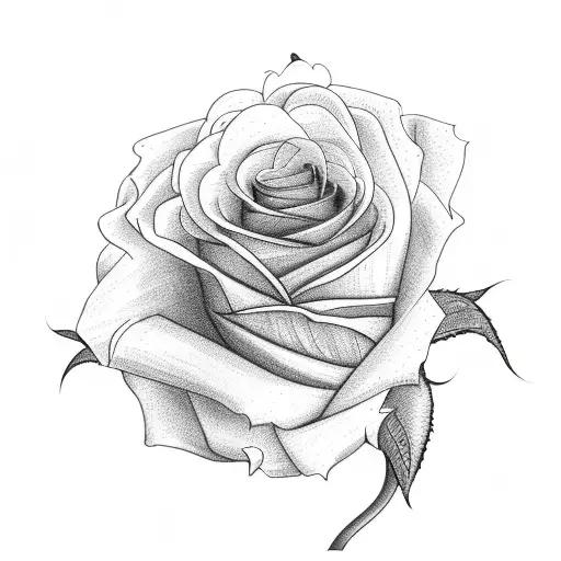 yellow rose behind a heart  tattoo design idea