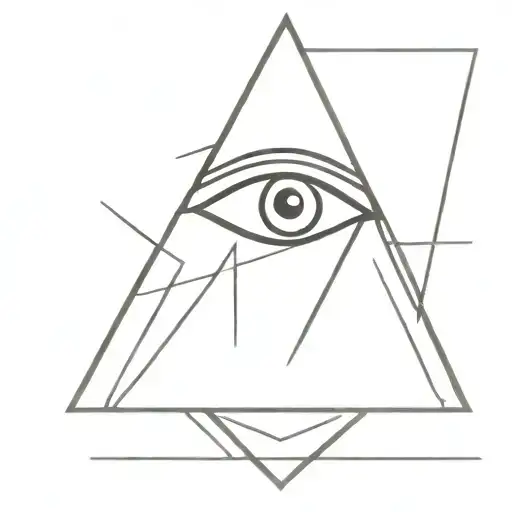 Horus eye, inside a triangle, minimal style tattoo tattoo design idea