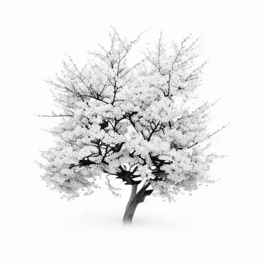 blossom tree branch tattoo design idea