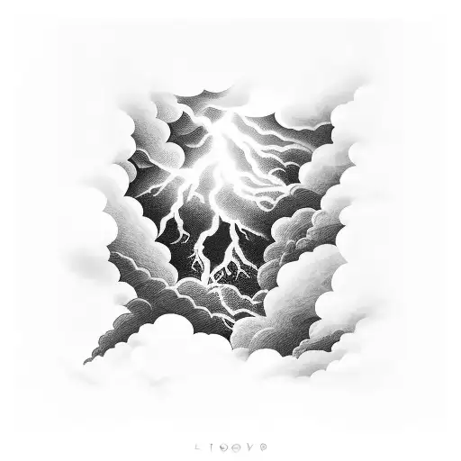 dark active thunderstorm cloud tattoo design idea