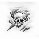 dark active thunderstorm cloud tattoo design idea
