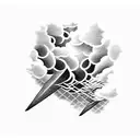 dark active thunderstorm cloud tattoo design idea