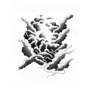 dark active thunderstorm cloud tattoo design idea