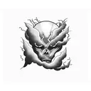 dark active thunderstorm cloud tattoo design idea