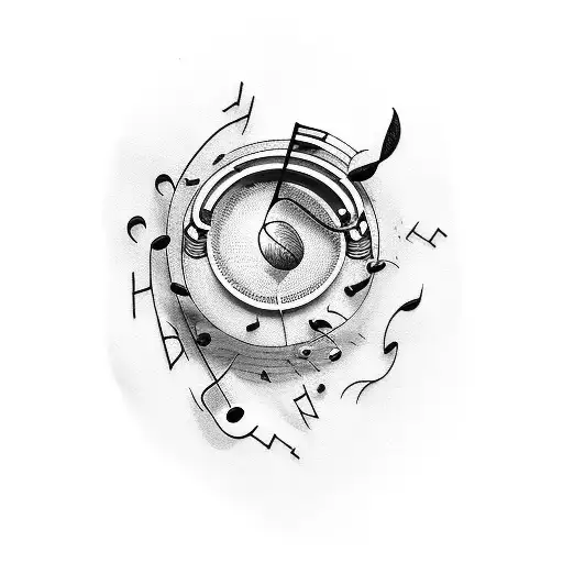 Bandaid with music note tattoo design idea