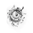 Bandaid with music note tattoo design idea