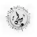 Bandaid with music note tattoo design idea