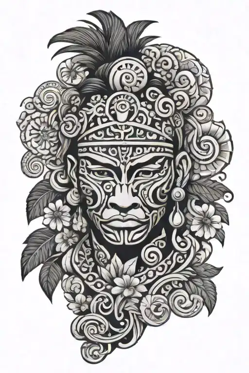 dominican Republic taino tribal sleeve tattoo design idea