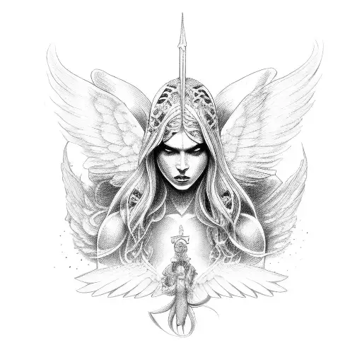 Angel vs Demon tattoo design idea