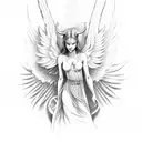 Angel vs Demon tattoo design idea