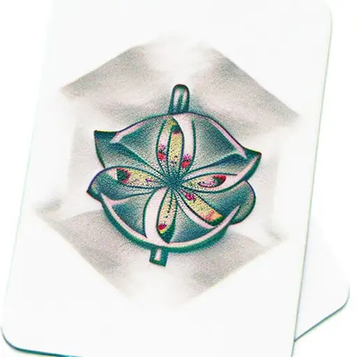 poker card four leaf clover lily flower tattoo design idea