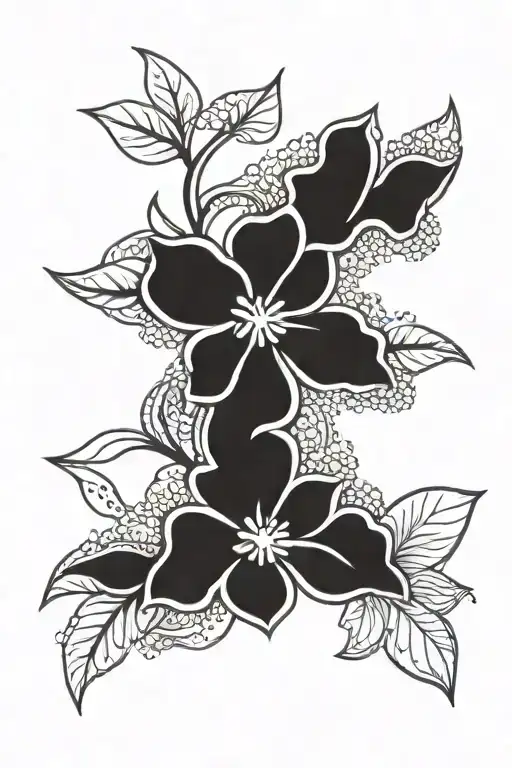 Mozambique identity flower tattoo design idea