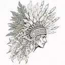 full sleeve with headdress and Indian paintbrush and sagebrush   tattoo design idea