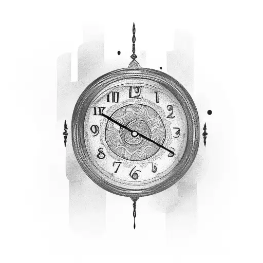 clocks, 3 children wife sleeve  tattoo design idea