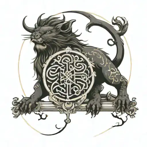 sagitarius leo astrology tattoo design idea